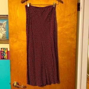 Eddie Bauer polka dot bias cut maxi skirt